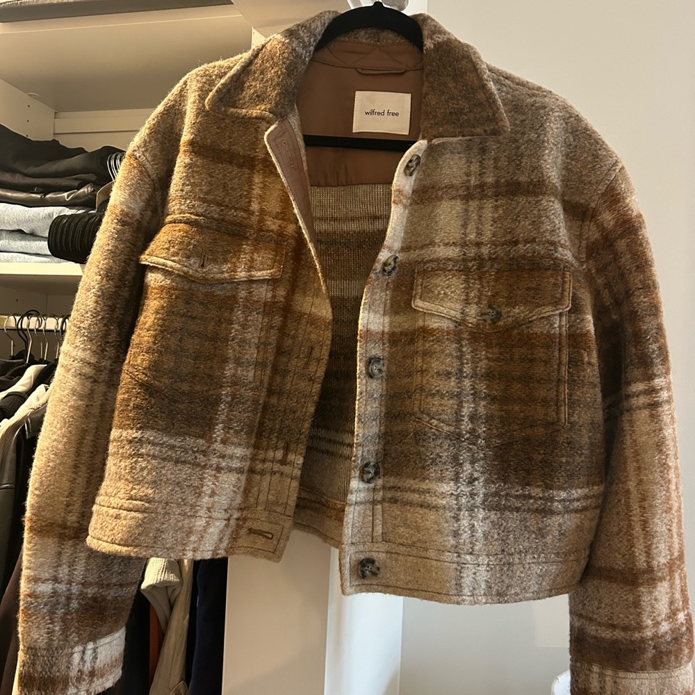 Wilfred Brown Plaid Teddy Jacket